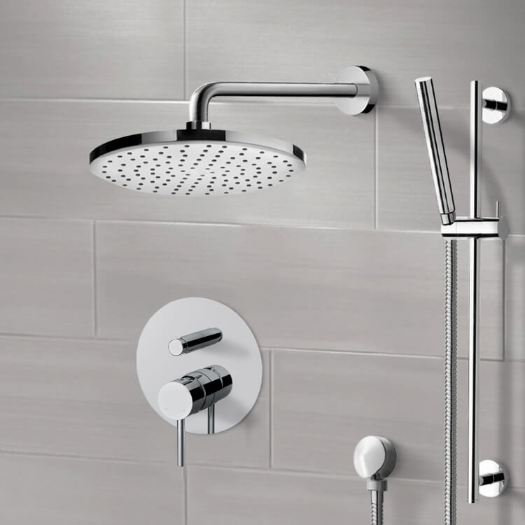 Remer SFR72-8 Chrome Shower Set With 8 Inch Rain Shower Head and Hand Shower